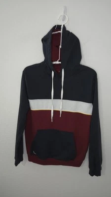 Lacoste Sleepwear Mens Medium Blue White Red Striped Lightweight Hoodie - Image 1 of 4