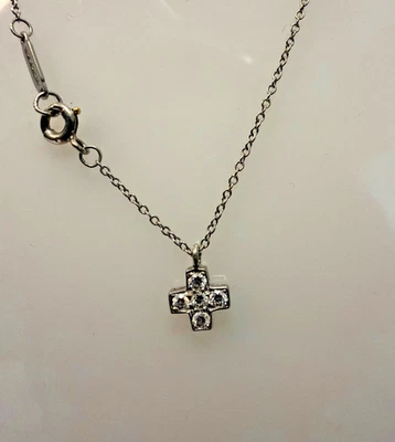 Tiffany and Co Platinum Diamond Cruciform Cross Pendant Necklace - Image 1 of 4
