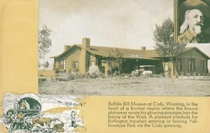 BUFFALO BILL MUSEUM VINTAGE POST CARD CODY, WY - FREE SHIPPING - Picture 1 of 2