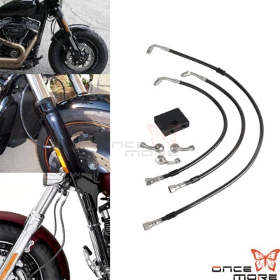 70cm 27.5” Black Brake Line Kit For Harley Softail Fat Bob 114 FXFBS 2018-2024 — 第 1/4 张图片