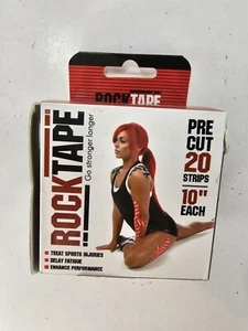 BLACK RockTape 10" Precut Kinesiology Therapy Pain Muscle Tape, 20 Strips - Picture 1 of 4