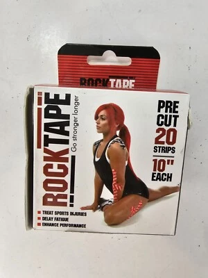 Cinta RockTape NEGRO 10" Precortada Kinesiología Terapia Dolor Muscular Cinta, 20 Tiras Foto 1 de 4