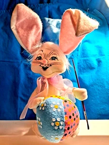 ANNALEE Bunny Rabbit Artist Painting an Easter Egg Felt Plush Doll 12" EASTER - Picture 1 of 12