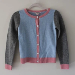 NWT Bonpoint Girls Wool Long Sleeve Button Front Color Block Cardigan Sweater 12 - Picture 1 of 8