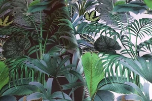 Palm Paradise Fabric Water Resistant Outdoor Canvas Fabric Craft Upholstery Bags - Picture 1 of 19