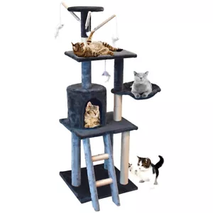 More details for large cat tree activity centre scratching post for adult cats climbing tower uk
