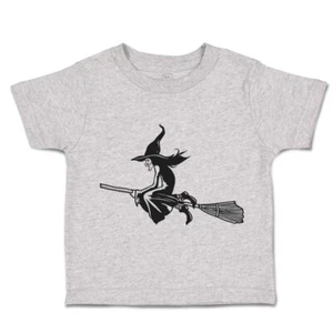 Halloween Toddler T-Shirt Witch Flying on A Broomstick Cotton Nightmare Clothes - Picture 1 of 21