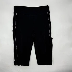 Forever 21 Womens Active Leggings Size M Black Cotton Blend Stretch Skinny Fit - Picture 1 of 8