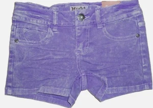 Denim Shorts Girls Adjustable Waist Purple Pockets Summer BTS - Picture 1 of 4