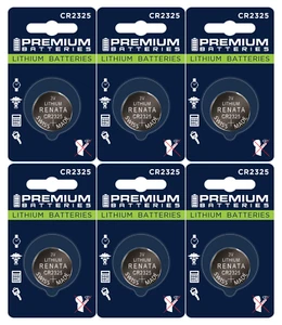 Premium Batteries Renata CR2325 3V Child Safe Lithium Coin Cell (6 Count) - Picture 1 of 7