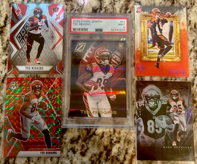 2020 Panini Zenith Tee Higgins PSA 9 Low Pop + 4 Raw RC's Super Bowl Bengals - Image 1 of 4