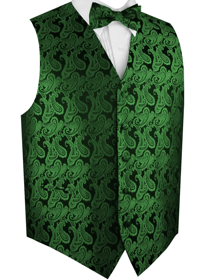 Men's Paisley Formal Tuxedo Vest, Bow-Tie & Hankie set. Wedding, Prom, Cruise - Image 1 of 2