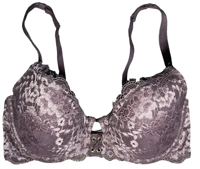 Sujetador LA SENZ So Free Cobertura Completa 34C Púrpura Encaje Ligeramente Forrado PushUp Con Aros Foto 1 de 4