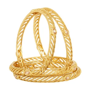 Indian Bollywood Gold Plated 4 Pcs Bangles Braclet Women Wedding Fashion Jewelry - Picture 1 of 5