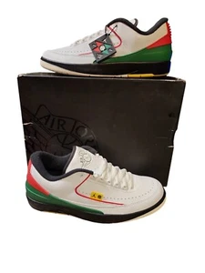Air Jordan 2 Retro Low Quai 54 Size 12 Wht/Blk/Uni Red FN7686 100 Extra OG Laces - Picture 1 of 15