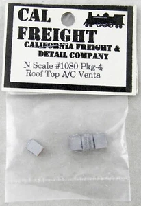 N Scale Roof Top A/C Vents (4 pcs) - California Freight & Detail Company #1080 - Picture 1 of 1