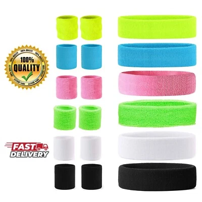 Headband Wristband Yoga Gym Sweatband Women Men Tennis Sports Accessories - Image 1 of 2