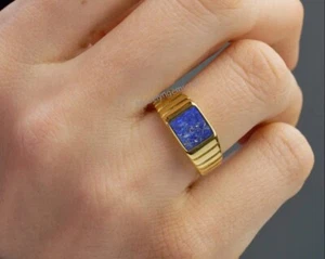 Lapis Lazuli Ring 925 Sterling Silver Ring Gemstone Ring For Men Gift For Him - Picture 1 of 5