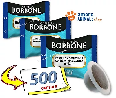 500 Capsules → Café Borbone Compatibles BIALETTI - Mélange BLEU, Bleu / OFFRE - Photo 1/2