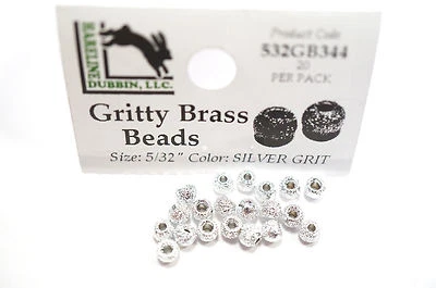 Gritty Brass Beads Ø 3,8mm Hareline 20 St. Texturierte Messing Beads SILVER GRIT - Bild 1 von 2