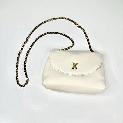 Bolsa tiracolo vintage Paloma Picasso couro creme - Imagem 1 de 4