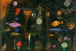 Fischzauber Paul Klee Poster Druck gerahmt Leinwand Wandbild - Bild 1 von 8