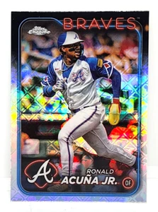 RONALD ACUNA JR. LOGOFRACTOR REFRACTOR ~ 2024 TOPPS CHROME #250 ~ ATLANTA BRAVES - Picture 1 of 2
