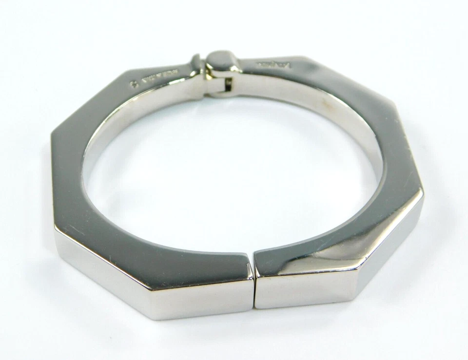 Vita Fede Italy S Silver Tone Sleek Octagonal Hinged Bangle Bracelet 1/4"W 6"L - Image 1 of 4