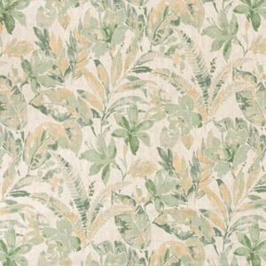 Stain Resistant Cream Yellow Green Seafoam Floral Upholstery Drapery Fabric CF - Picture 1 of 6