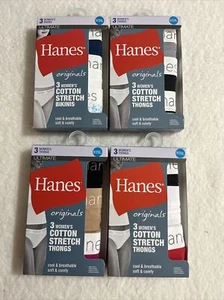 4 Packs Of HANES 3 PK Originals Women's Cotton Stretch Things Size 2XL 12 Total - Picture 1 of 6