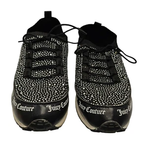 JUICY COUTURE Sneakers Womens Size 10 Bellamy Black Rhinestone Shoes Walking - Picture 1 of 12