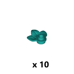 10 Nuovo Lego Piatto 1x1 3 Foglie di Piante 32607 Fogliame Turchese Scuro Albero Cespuglio - Foto 1 di 1