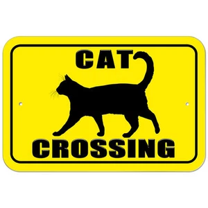 Plastic Sign Cat Crossing - Picture 1 of 1