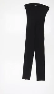 Boohoo Womens Black Polyester Capri Trousers Size XL L26 in Regular - Stretch - Picture 1 of 10