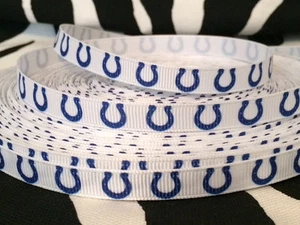 1 Yard 3/8" INDIANAPOLIS COLTS Inspired Grosgrain Ribbon - Picture 1 of 1