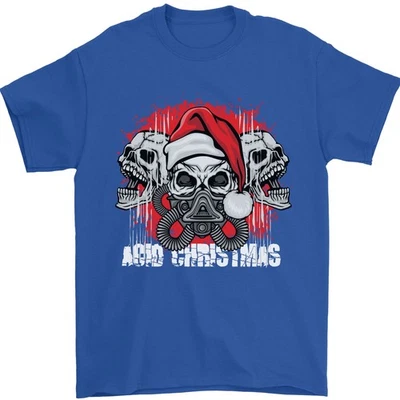 Camiseta De Hombre Con Calaveras Ácidas De Navidad 100% Algodón - Imagen 1 de 4