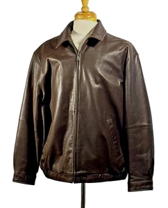 Chaqueta Jos A Bank Colección Ejecutiva Hombre XL Marrón Cuero Genuino Bombardero EXC - Imagen 1 de 12