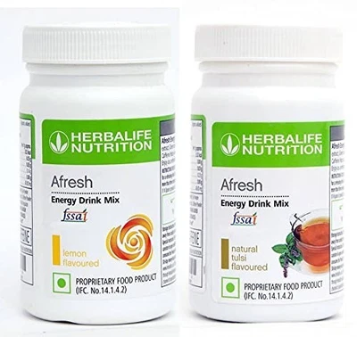 HERBA LIFE NUTRITION Herbalife Afresh Energy Drinks Mix Zitrone + Tulsi Geschmack je 50g