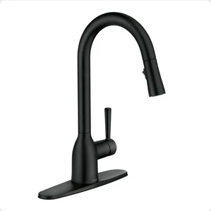 Moen Adler Mattschwarz Einhand Hochbogen Küchen Spültischarmatur 87233BL - Bild 1 von 3