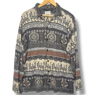 Camisa Tom Tailor XXL Algodón Estampado Tribal Manga Larga Abotonada De Colección Foto 1 de 4
