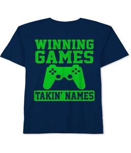 Jem Boys Winning Games Graphic T-Shirt, Blue, 4 - Picture 1 of 1