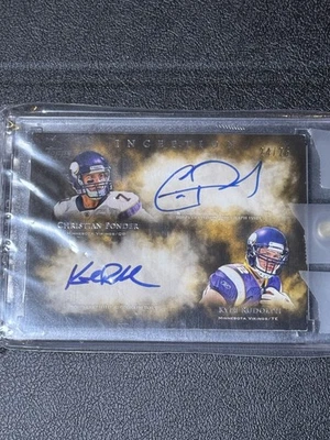 2011 Topps Inception Christian Ponder Kyle Rudolph doble automático #24/25 Vikingos Foto 1 de 2