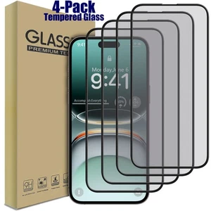 4-Pack Clear Tempered Glass Screen Protector Film For iPhone 15 Pro Max Pro Plus - Picture 1 of 29