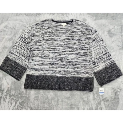 NUEVO Suéter Style&Co Tejido Difuso Mármol Bloque de Color Manga Ancha Talla XL Gris Negro Foto 1 de 4