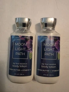 Lotto di 2 Bath & Body Works Moon Light Path 24 ore idratazione lozione corpo 8 oz karitè - Foto 1 di 2