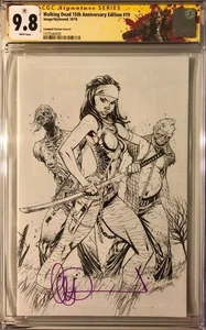 Walking Dead 19 15th Anniversary Campbell Variant D SS CGC 9.8 Virgin Sketch JSC - Picture 1 of 2