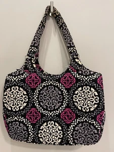 Vera Bradley Canterberry Magenta Double Handle Tote Bag 3 Compartments - Picture 1 of 5