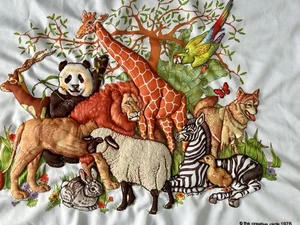 3D Stuffed Puff Animal Kingdom Wall Hanging 1978 Creative Circle 1703 Completed - Bild 1 von 12
