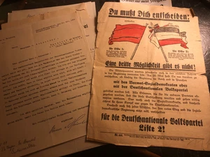 Konvolut Flugblatt u. Schriftwechsel Heimburg Deutschnationale Volkspartei 1924 - Bild 1 von 5