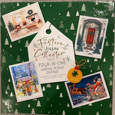 The Festive Jigsaw Collection 1000 piece Christmas Puzzles- 4 in one box! - Image 1 of 4